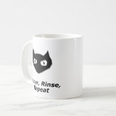 Cat Boo Lather spoelen Herhalen Koffiemok (Voorkant links)