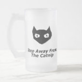 Cat Boo Stap weg van de kattenkruid Matglas Bierpul (Links)