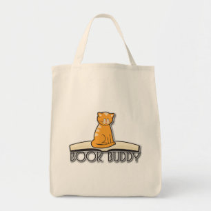 Cat Book Buddy Canvas tas