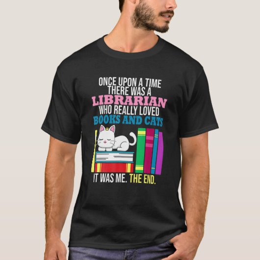 Cat  Book Feline Owner Reader Bookworm T-shirt (Voorkant)