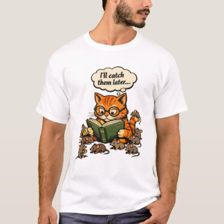 cat book t-shirt