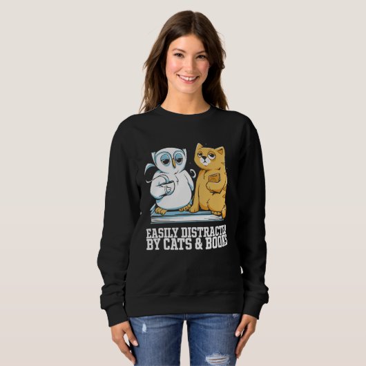 Cat books  Cat bookworm  Cat book Trui (Voorkant volledig)