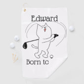 Cat Born to Golf Golfhanddoek (Insitu)