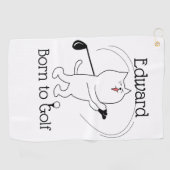 Cat Born to Golf Golfhanddoek (Horizontaal)