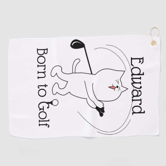 Cat Born to Golf Golfhanddoek (Horizontaal)