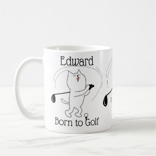 Cat Born to Golf Koffiemok