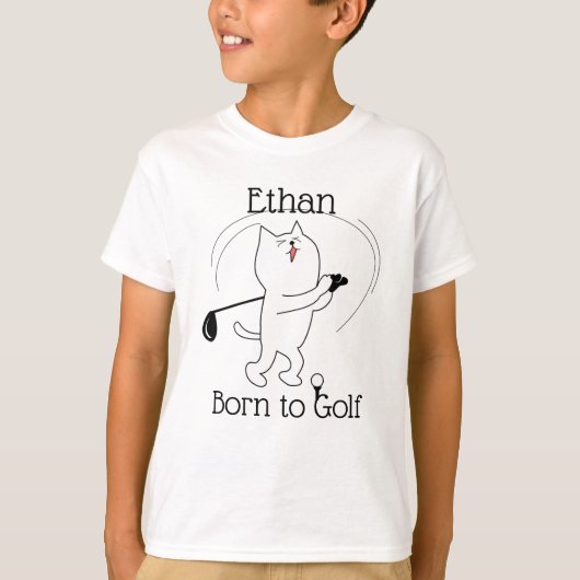 Cat Born to Golf T-shirt (Voorkant)