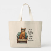 Cat Boss - eenvoudige en Schattige Canvas tas (Achterkant)