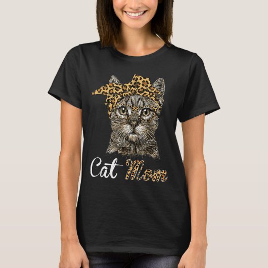 Cat Bow Cat Lovers Mom Smile T-shirt (Voorkant)