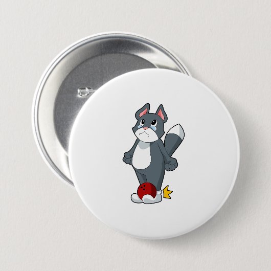 Cat Bowling Bowling ball Ronde Button 7,6 Cm (Voorkant /achterkant)