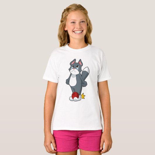 Cat Bowling Bowling ball T-shirt (Voorkant volledig)