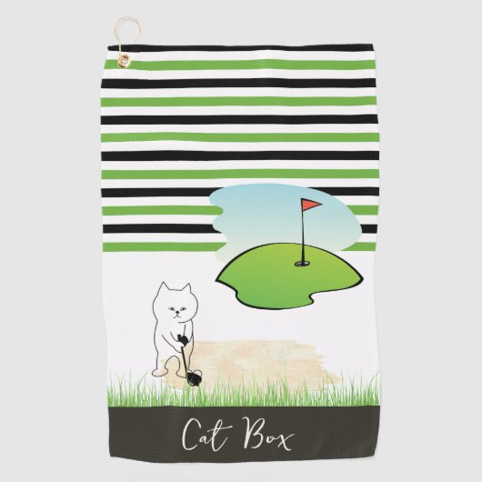 Cat Box Golf Towel Golfhanddoek (Voorkant)