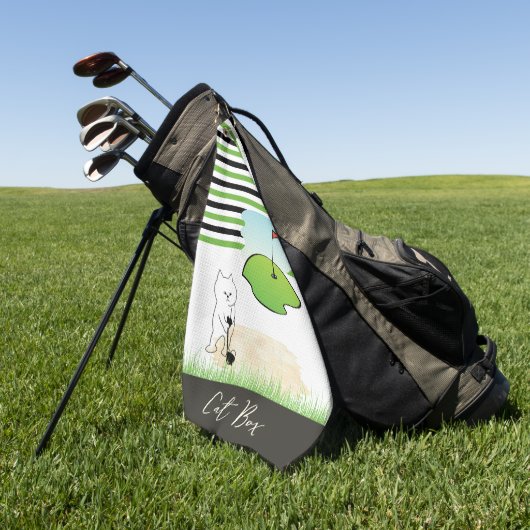Cat Box Golf Towel Golfhanddoek (Groen)