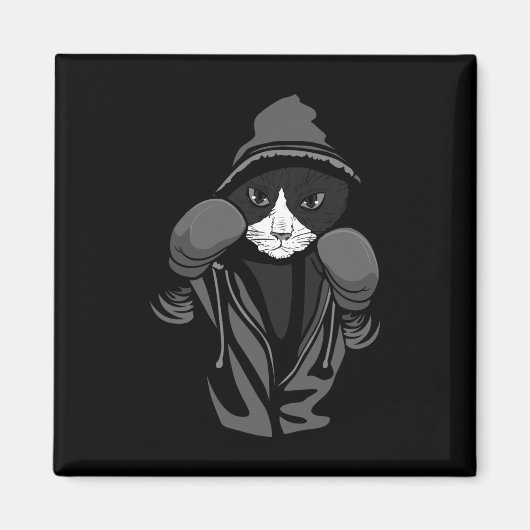 Cat Boxing Creative Animal Lovers Cool Boxer Gift Magneet (Voorkant)