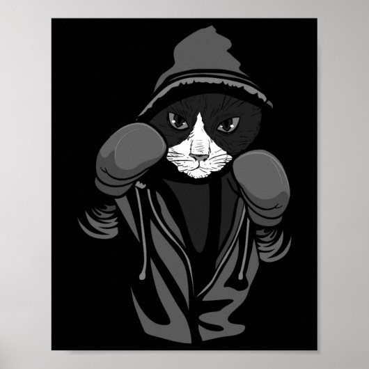 Cat Boxing Creative Animal Lovers Cool Boxer Gift Poster (Voorkant)