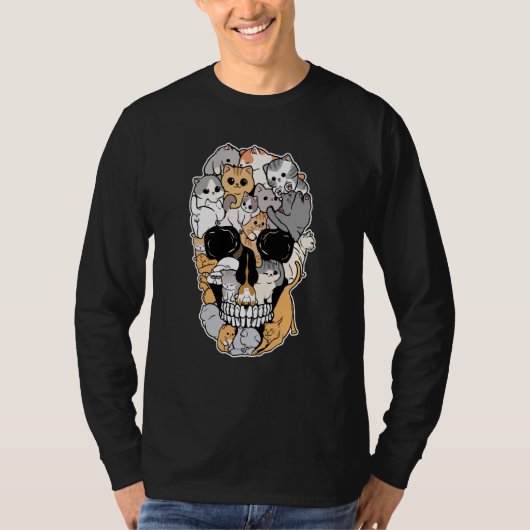 Cat Breed Animal Skull Shape Animation Skull T-shirt (Voorkant)