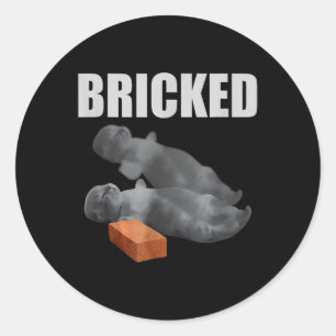 Cat Bricked Funny Knocked Out Meme Gekke Katten Sa Ronde Sticker