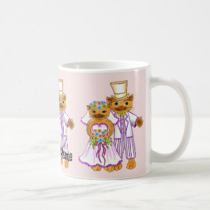 Cat Bride en Groom bruiloft mok