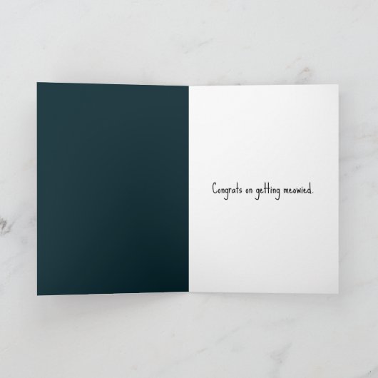 Cat Bride en Groom Kaart (Binnen)