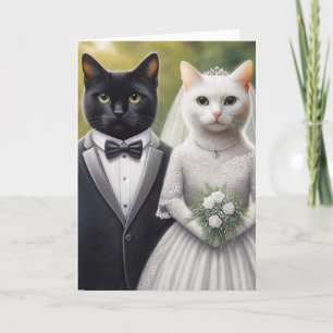 Cat Bride en Groom Kaart