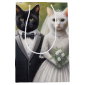 Cat Bride en Groom Medium Cadeauzakje (Voorkant)