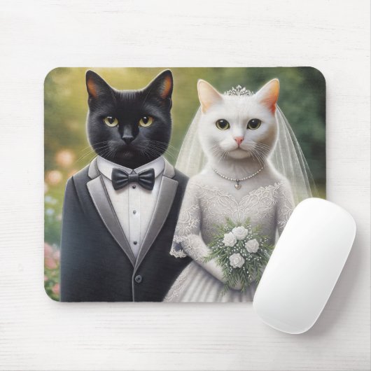 Cat Bride en Groom Muismat (Met muis)