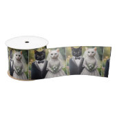 Cat Bride en Groom Satijnen Lint (Spoel)