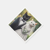 Cat Bride en Groom Servet (Hoek)