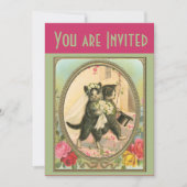 Cat Bride en Groom Wedding Invitation Kaart (Voorkant)