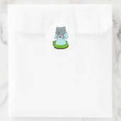 Cat Bride Flowers Wedding Ronde Sticker (Tas)