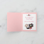 Cat Bride & Groom Wedding Dance Wenskaart Kaart (Binnen)