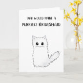 Cat bridesmaid proposal card kaart (Gele Bloem)