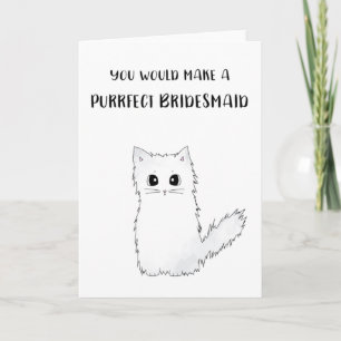 Cat bridesmaid proposal card kaart