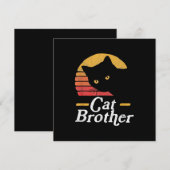 Cat Brother Style Retro Cadeau voor katteplaat Feestdagenkaart (Voorkant / Achterkant)