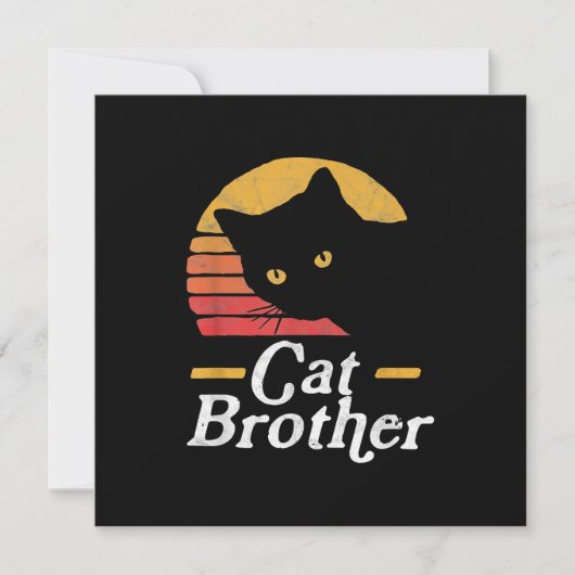 Cat Brother Style Retro Cadeau voor katteplaat Feestdagenkaart (Voorkant)