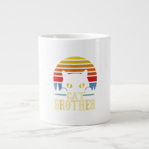 Cat Brother Style Retro Cadeau voor katteplaat Grote Koffiekop