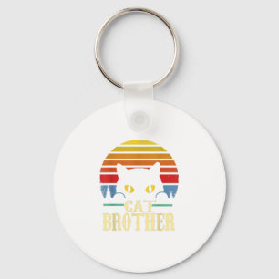 Cat Brother Style Retro Cadeau voor katteplaat Sleutelhanger