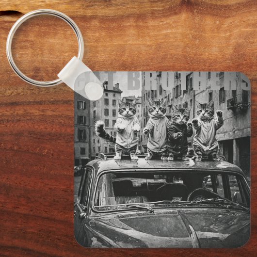 cat brothers-BW Sleutelhanger (Voorkant)