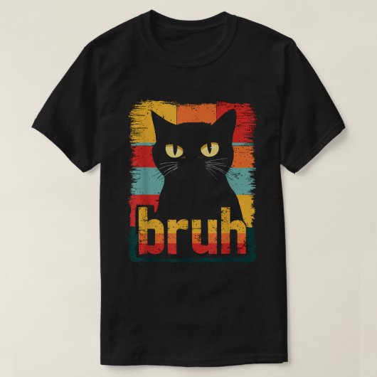 Cat Bruh Meme Funny Cats Kitten Retro T-shirt (Design voorkant)