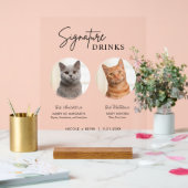 Cat bruiloft handtekening Drinken Cocktail Bar Fro Acryl Bord (Huwelijk)