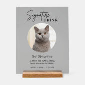 Cat bruiloft handtekening Drinken Cocktail Bar Fro Acryl Bord (Voorkant)