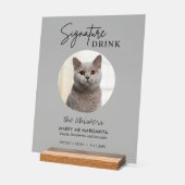 Cat bruiloft handtekening Drinken Cocktail Bar Fro Acryl Bord (Hoek)