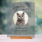 Cat bruiloft handtekening Drinken Cocktail Bar Fro Acryl Bord (Neutraal)