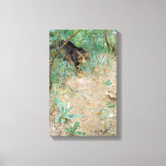 Cat, Bruno Liljefors Canvas Afdruk (Voorkant)