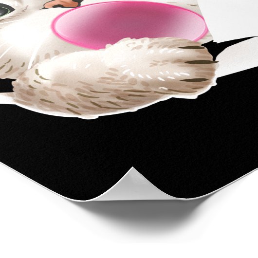 Cat Bubble Gum Cute Feline Poster (Hoek)