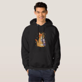Cat Bubble Tea Cool Retro Fun Weird Bizarre Art Hoodie (Voorkant volledig)