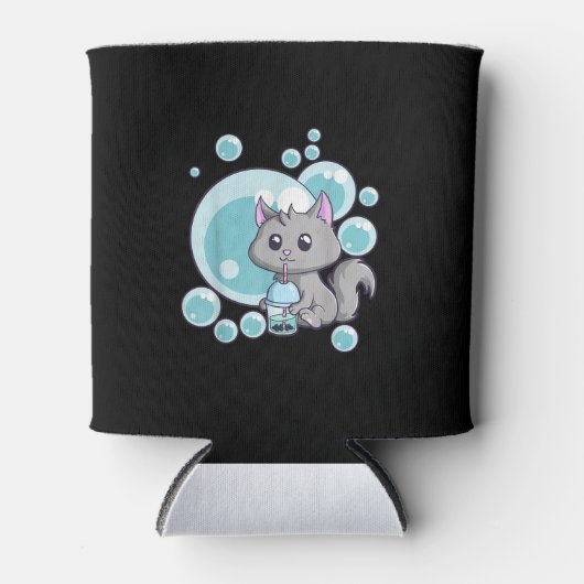 Cat Bubble Tea Gift | Funny Boba Tea Cats Design Blikjeskoeler (Voorkant)