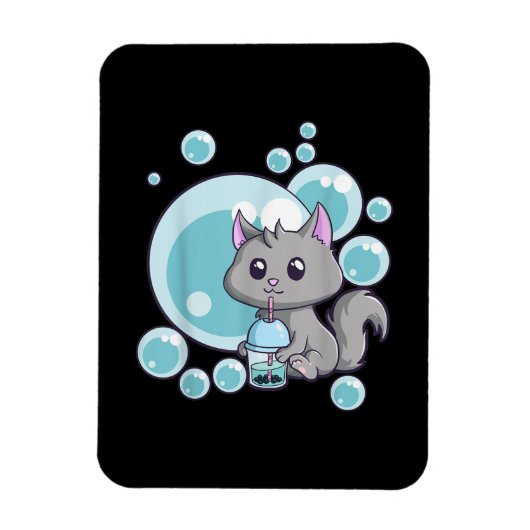 Cat Bubble Tea Gift | Funny Boba Tea Cats Design Magneet (Verticaal)