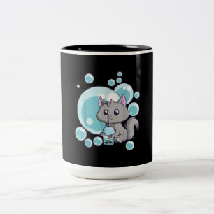 Cat Bubble Tea Gift Funny Boba Tea Cats Design Tweekleurige Koffiemok