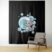 Cat Bubble Tea Gift | Funny Boba Tea Cats Design Wandkleed (In situ)